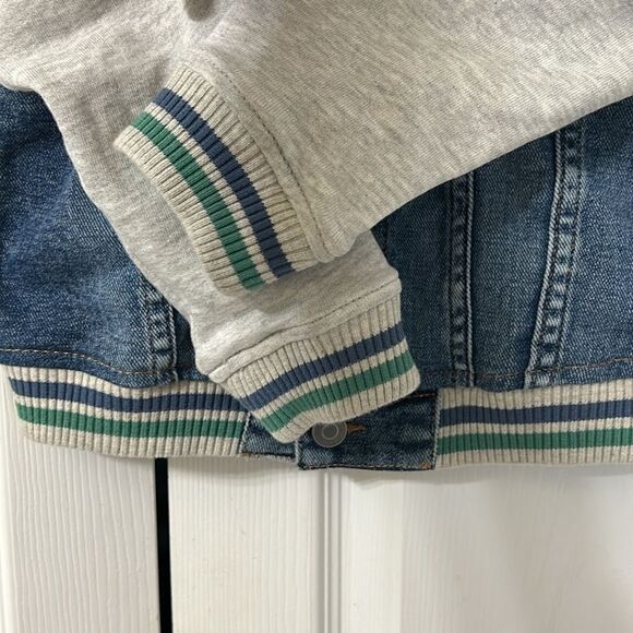 H&M Boys Hoodie Kids Blue/Light Gray Denim Jacket(Size 6) - Picture 6 of 10